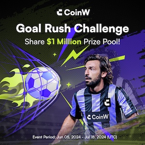 CoinW Goal Rush Challenge Banner 300x300